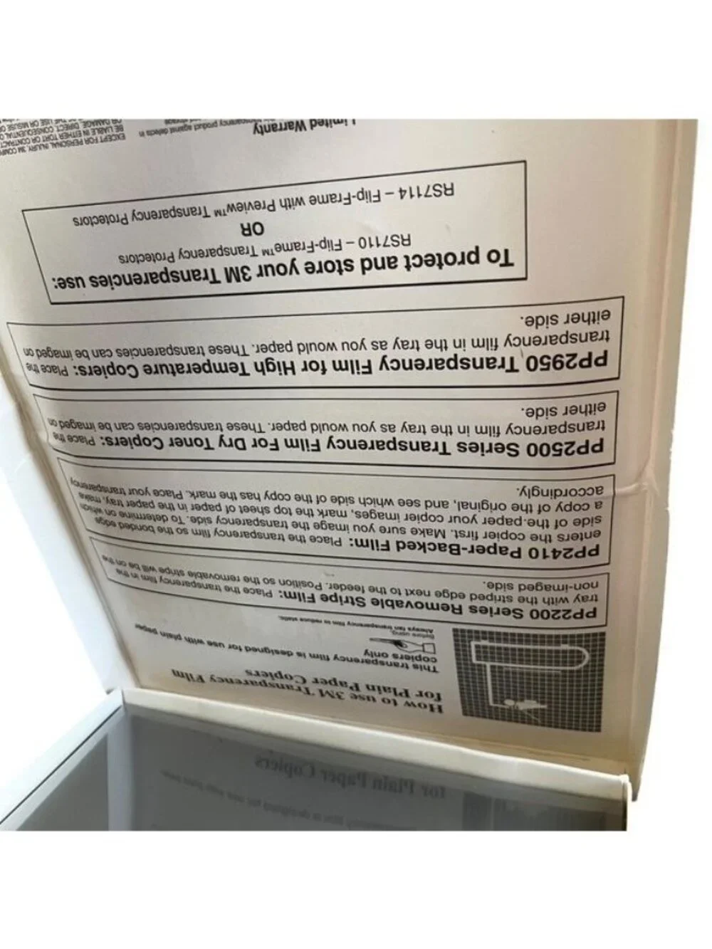 3M Transparency Film for Plain Paper Copies Partial Box